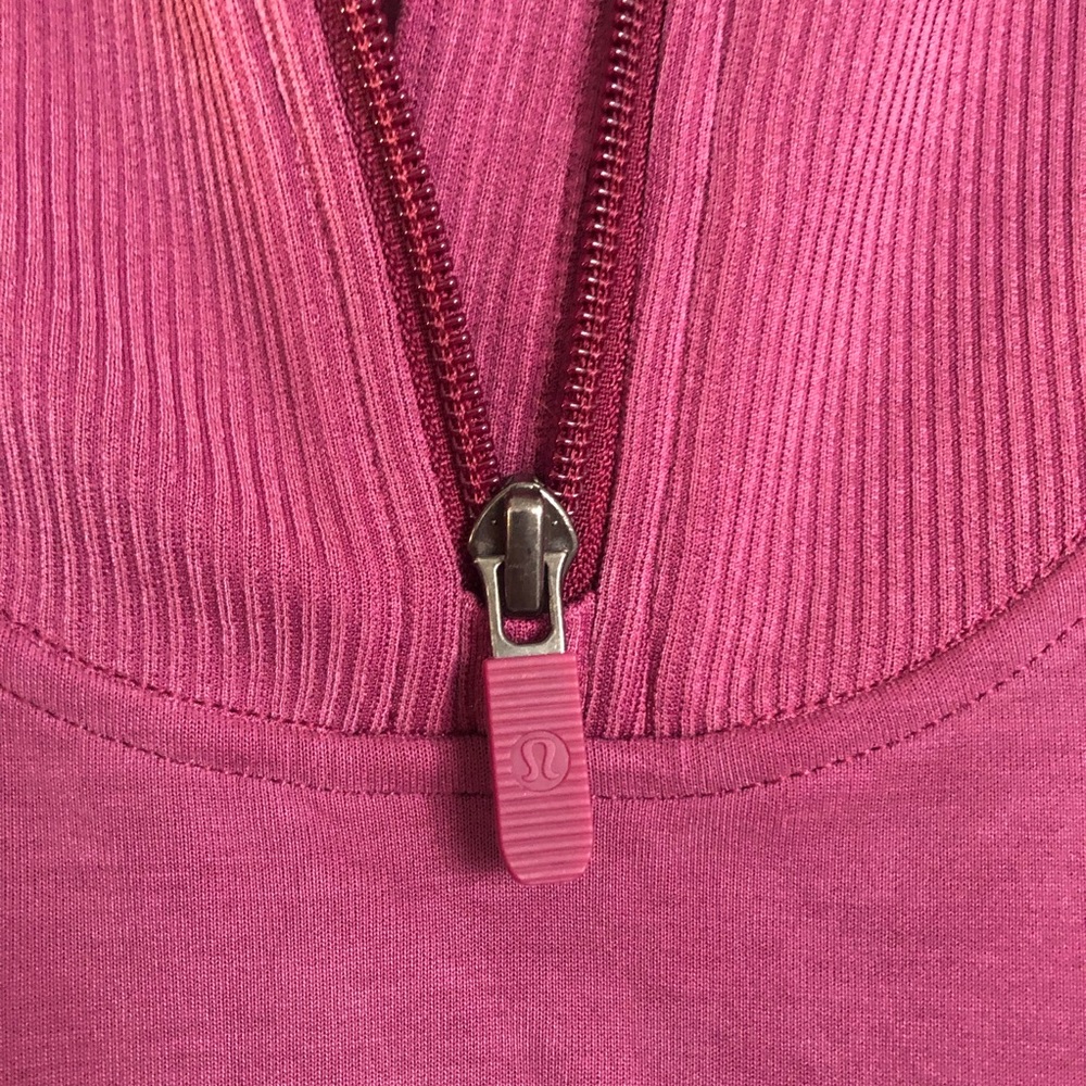 Lululemon Brushed Softstreme Ribbed Half Zip Deep Luxe 2 - Picture 8 of 12